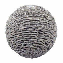 TRENTE - sphère en pierres naturelles brun clair   LED