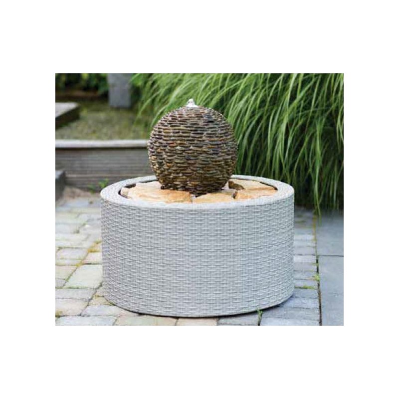 TRENTE - sphère en pierres naturelles brun clair LED TRENTE - sphère en pierres naturelles brun clair LED
