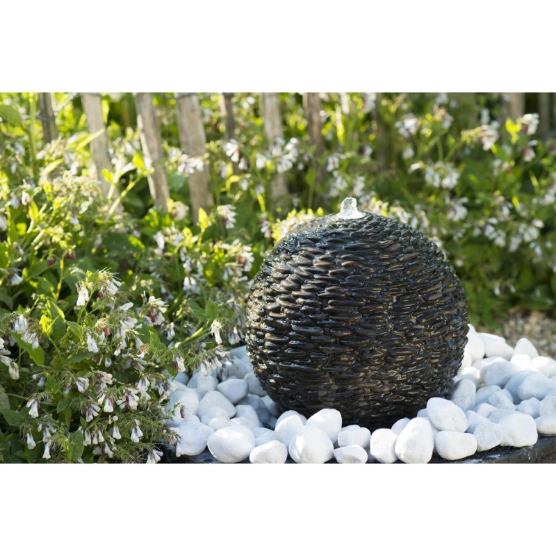 SELVA - sphère en pierres naturelles brun foncé LED SELVA - sphère en pierres naturelles brun foncé LED