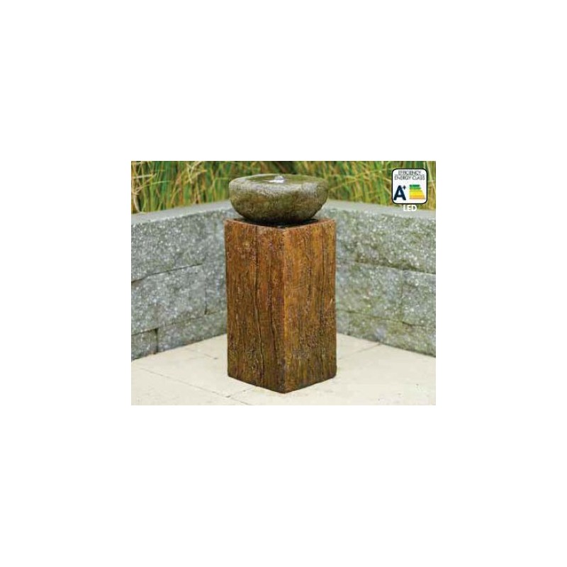 NASHVILLE - Fontaine moderne bois et pierre LED