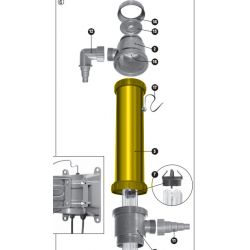 Tuyau principal avec anneaux filetés pour filtration UV-C Sera 55X