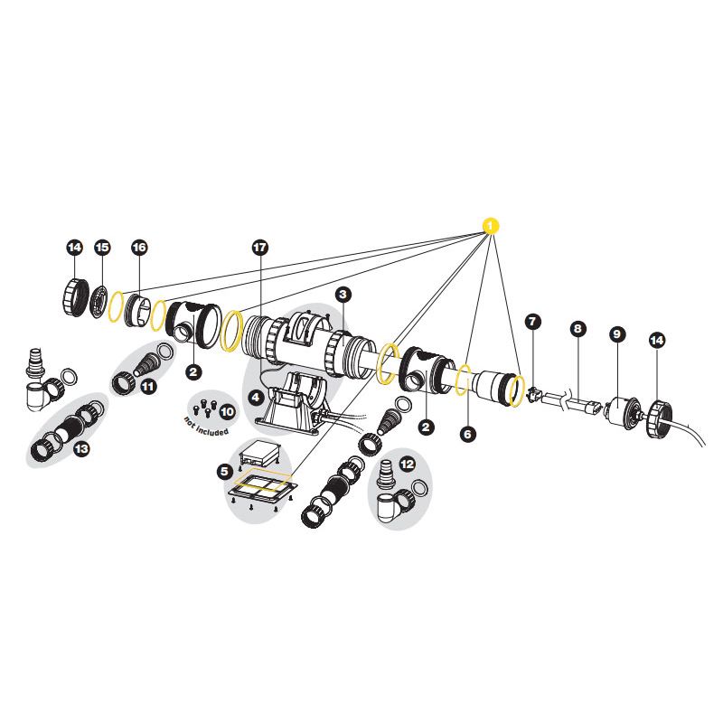 7 joints toriques pour filtration UV-C Sera 55X